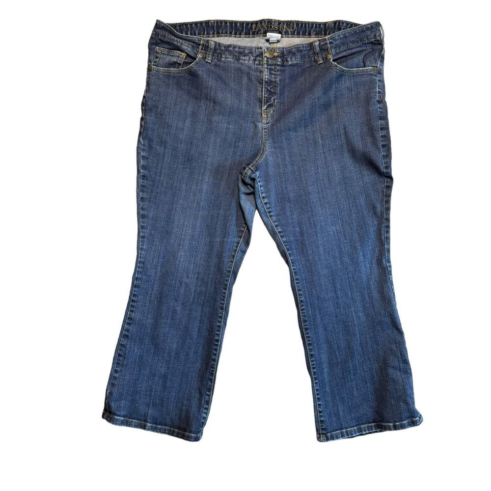 Lands End Women's Medium Wash Straight Leg Plus Size Fit 2 Size 22W